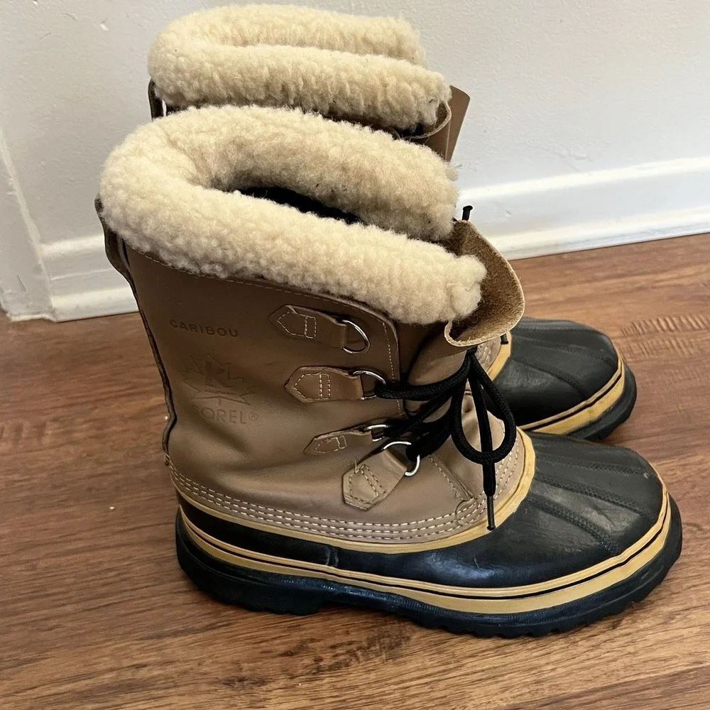 Sorel Caribou Vintage Kaufman Canada Men's Size Brown Leather Insulated Boots